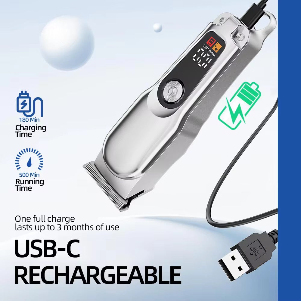 π Professional USB-C Rechargeable Hair Clipper β 500 Minutes Runtime | Precision Grooming Kit for Men