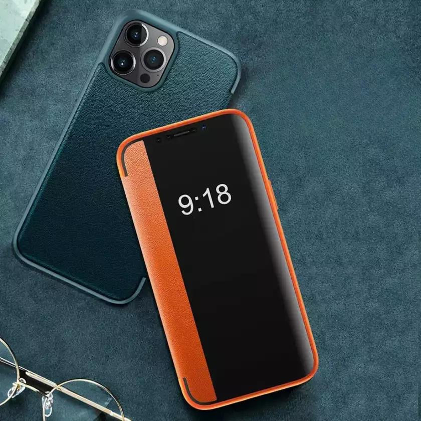 Stylish Protection Meets Smart Functionality
Premium Leather Flip Cases for iPhone
Sleek. Durable. Smart Display Cover.