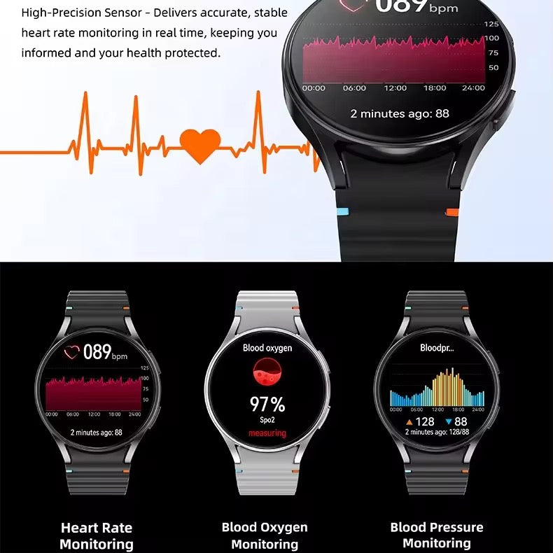 β Smart Health Watch Pro
Track More. Worry Less.
Heart Rate, SpO2, Blood Pressure, & More β All From Your Wrist.