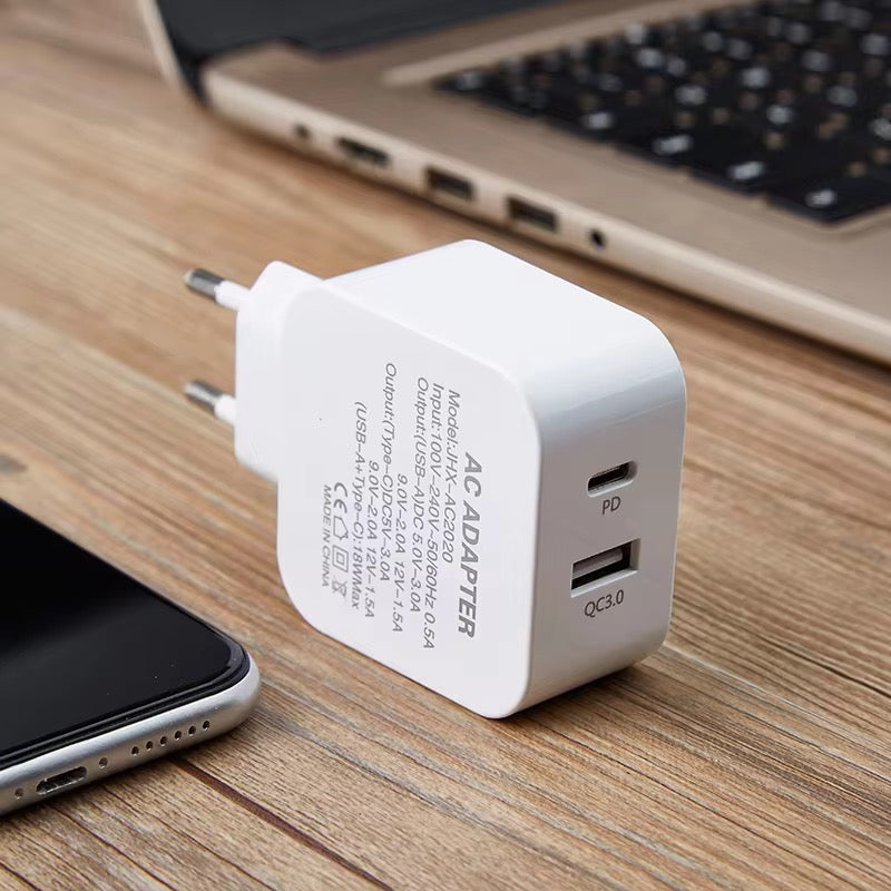 FastCharge Pro™ Dual-Port USB Wall Charger – Ultra-Fast 30W PD & QC 3.0 Adapter
