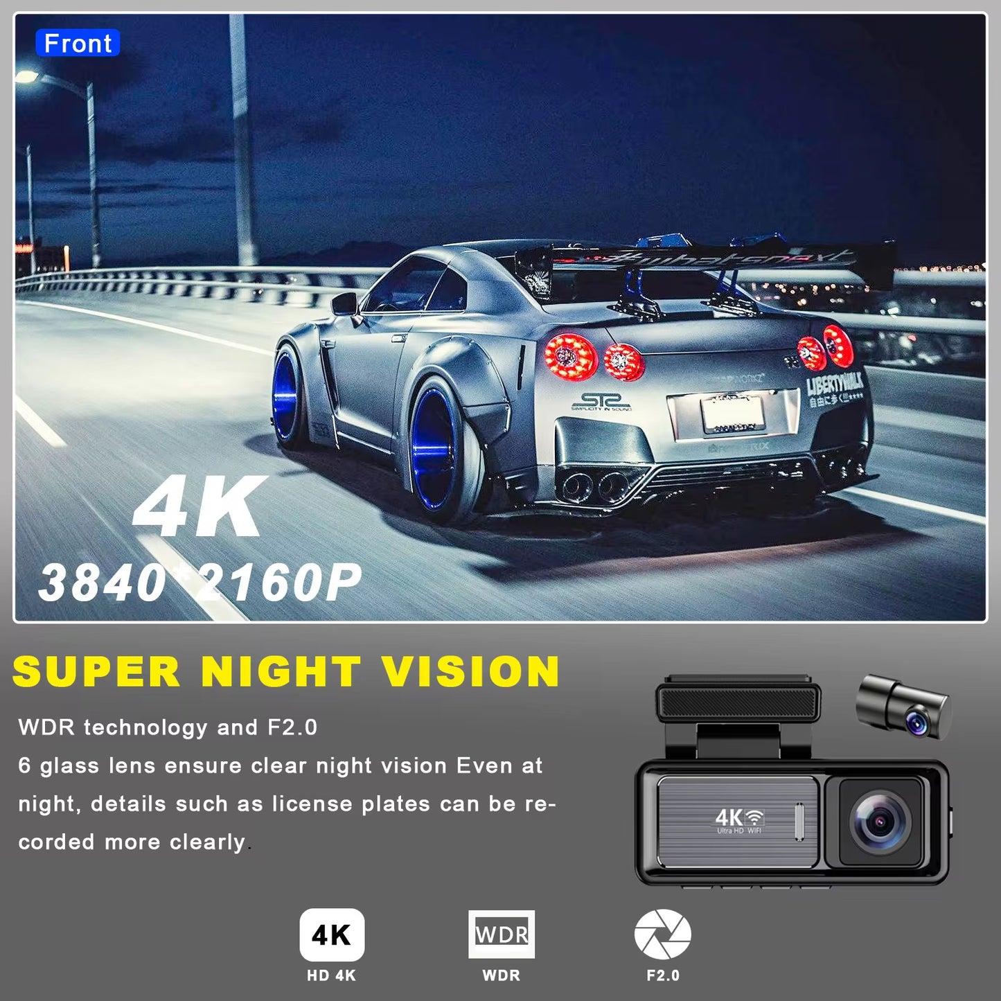 π‘οΈ Ultimate 4K Dual Lens Dash Cam with WiFi & Night Vision
Capture Every Moment. Drive with Confidence.