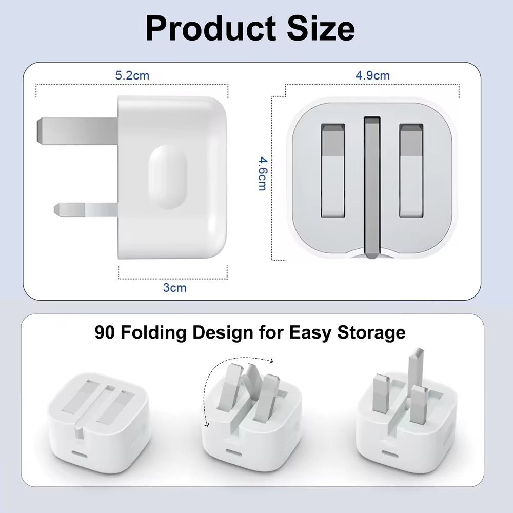 π PD 20W Type-C Fast Charger
Supercharge Your Devices with Speed, Safety & Style