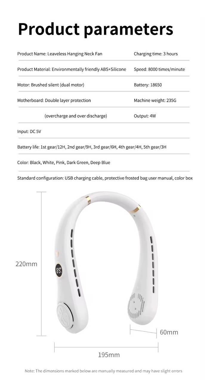 Stay Cool Anywhere, Anytime!
Introducing the Ultimate Wearable Neck Fan β Even Cooler Than Air Conditioning!