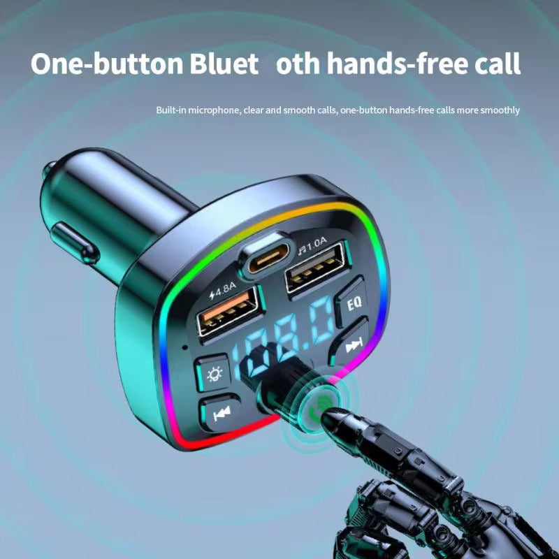 Multifunction Car Charger with USB & Type-C PD Multifunction Car Charger with Fast Charging & Music Control β Power & Entertainment in Oneβ
