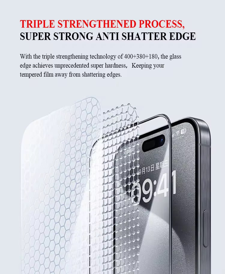 Dust Free Box Tempered Glass Screen Protector compatible phone for Iphone 16 15 14 13 12 11