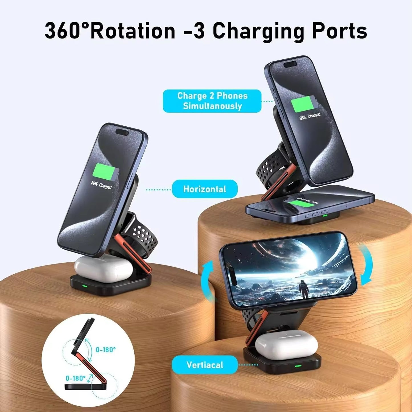 🔌 3-in-1 Magnetic Wireless Charging Stand
Charge Smarter. Live Freer.