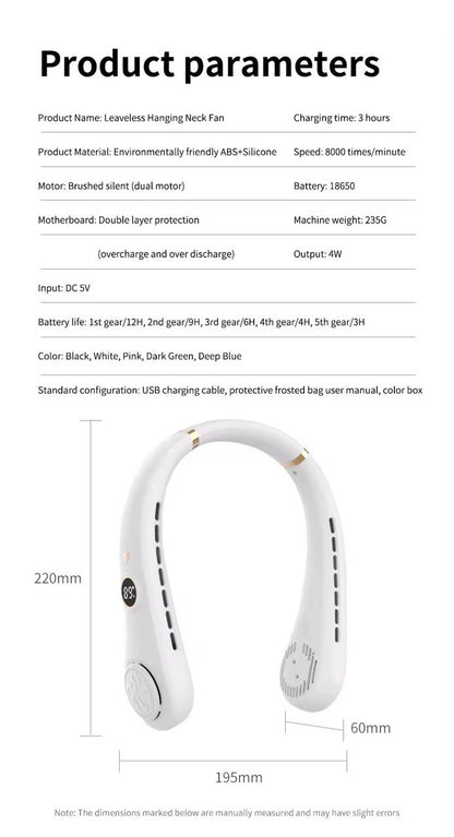 Stay Cool Anywhere, Anytime!
Introducing the Ultimate Wearable Neck Fan – Even Cooler Than Air Conditioning!