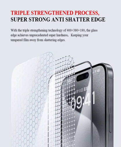 Dust Free Box Tempered Glass Screen Protector compatible phone for Iphone 16 15 14 13 12 11